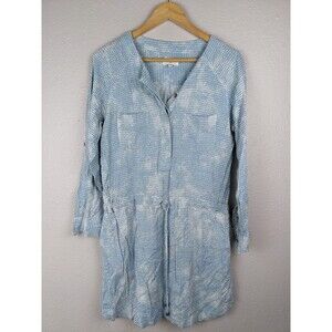 Loft Lou & Grey Long Sleeve Dress Size Small White Blue